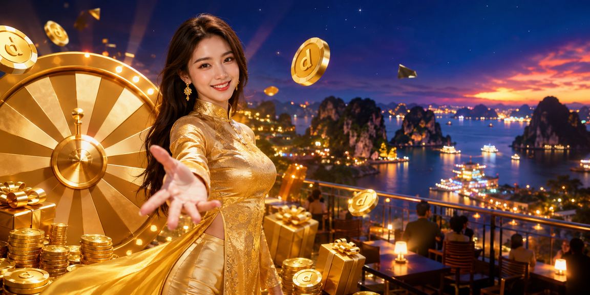 Vịnh Hạ Long với trang phục áo dài và bàn roulette trực tuyến